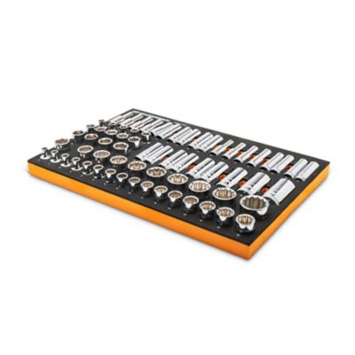 Image showing 6 th GEARWRENCH 67 pc. 1/2 in. Drive Master Metric Socket Set in Foam Storage Tray