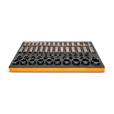 Image showing 5 th GEARWRENCH 66 Pc. 1/4 in., 3/8 in., 1/2 in. Drive 6 Point Metric Impact Socket Set in Foam Storage Tray