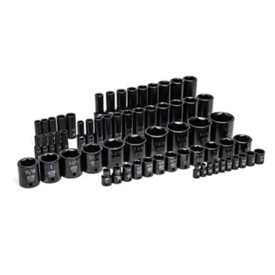 Image showing  63 pc. 1/4 in., 3/8 in., 1/2 in. Drive 6 Point SAE Impact Socket Set in Foam Storage Tray