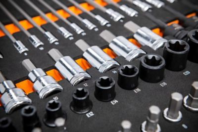 Image showing  74 pc. 1/4 in., 3/8 in., 1/2 in. Drive Metric Bit Socket Set in Foam Storage Tray