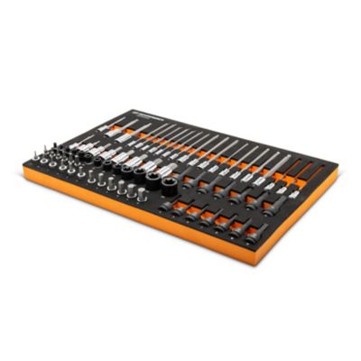 Image showing 6 th GEARWRENCH 74 pc. 1/4 in., 3/8 in., 1/2 in. Drive Metric Bit Socket Set in Foam Storage Tray