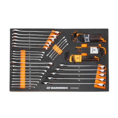 GearWrench 59 pc. 6 Point Combination Wrench and Hex Key Set in Foam Storage Tray