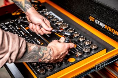 Image showing 5 th GEARWRENCH 83 pc. 1/4 in., 3/8 in., & 1/2 in. 90-Tooth SAE/Metric Mechanics Tool Set with Foam Storage Tray