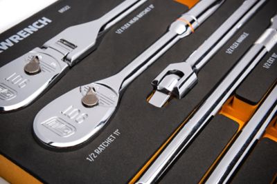 Image showing  16 pc. 1/2 in. 90-Tooth Ratchet & Drive Tool Set with Foam Storage Tray