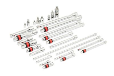 Image showing  29 pc. 1/4 in., 3/8 in., 1/2 in. Drive Master Chrome Drive Tool Accessories Set with Foam Storage Tray