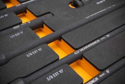 Image showing 5 th GEARWRENCH 17 pc. 1/4 in., 3/8 in., 1/2 in. Impact Drive Tool Accessories Set with Foam Storage Tray