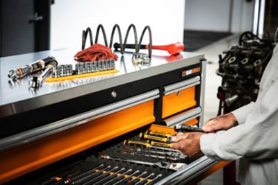 Image showing 9 th GEARWRENCH 72 in. 18 Drawer Rolling Tool Cabinet with Stainless Steel Worktop and Chrome Drawer Pull