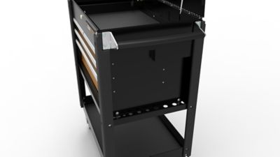 Image showing  33 in. 4 Drawer Black & Orange Utility Cart