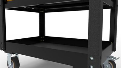 Image showing  33 in. 4 Drawer Black & Orange Utility Cart