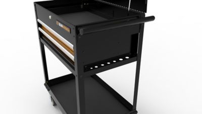 Image showing  32 in. 2 Drawer Black & Orange Utility Cart