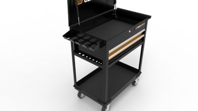Image showing  32 in. 2 Drawer Black & Orange Utility Cart