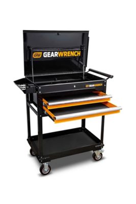 Image showing 8 th GEARWRENCH 32 in. 2 Drawer Black & Orange Utility Cart