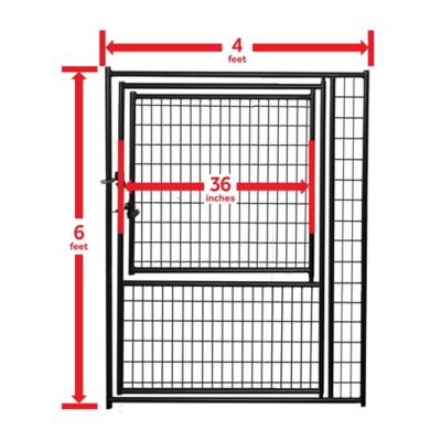 Image showing  6 ft. H x 4 ft. W Black Welded Wire Gate, Gate in Gate