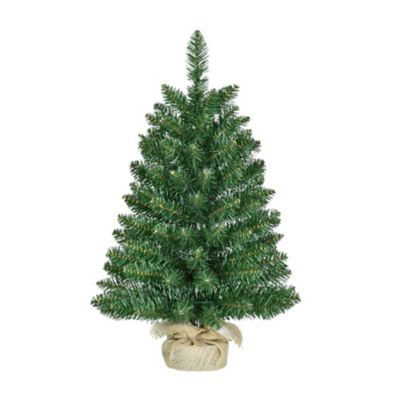 Image showing  2 ft. Pre-Lit Green Artificial Christmas Tree, Warm White LED Lights