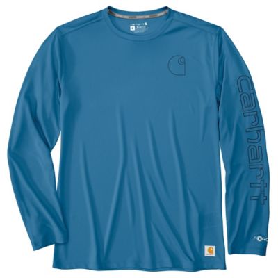 Carhartt Men's Force Sun Defender Lightweight Logo Graphic Crew Neck Long-Sleeve T-Shirt