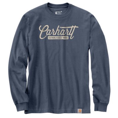 Carhartt Men's Loose Fit Heavyweight Script Graphic Crew Neck Long-Sleeve T-Shirt