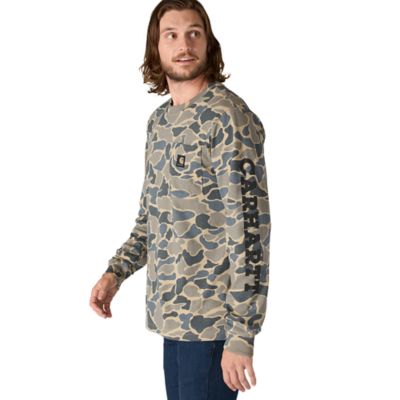 Image showing 2 th Carhartt Men's Relaxed Fit Heavyweight Long-Sleeve Pocket Camo Logo Graphic T-Shirt