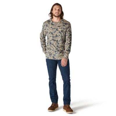 Image showing 3 th Carhartt Men's Relaxed Fit Heavyweight Long-Sleeve Pocket Camo Logo Graphic T-Shirt