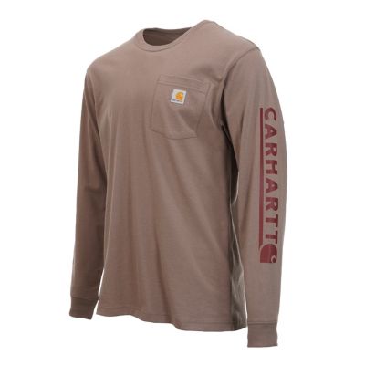 Image showing  Men's Loose Fit Heavyweight Crew Neck Long-Sleeve Logo Graphic T-Shirt