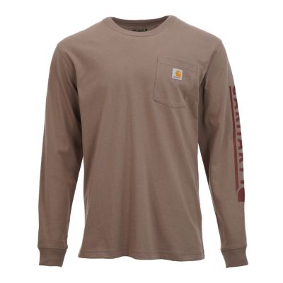 Carhartt Men's Loose Fit Heavyweight Crew Neck Long-Sleeve Logo Graphic T-Shirt