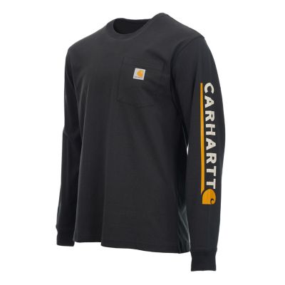 Image showing 1 th Carhartt Men's Loose Fit Heavyweight Crew Neck Long-Sleeve Logo Graphic T-Shirt