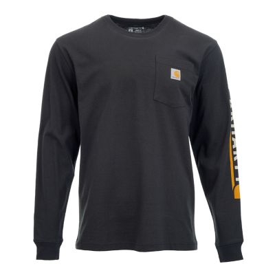 Image showing 0 th Carhartt Men's Loose Fit Heavyweight Crew Neck Long-Sleeve Logo Graphic T-Shirt