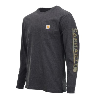 Image showing 1 th Carhartt Men's Loose Fit Heavyweight Crew Neck Long-Sleeve Logo Graphic T-Shirt