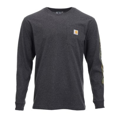 Image showing 0 th Carhartt Men's Loose Fit Heavyweight Crew Neck Long-Sleeve Logo Graphic T-Shirt