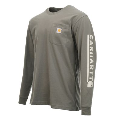 Image showing  Men's Loose Fit Heavyweight Crew Neck Long-Sleeve Logo Graphic T-Shirt