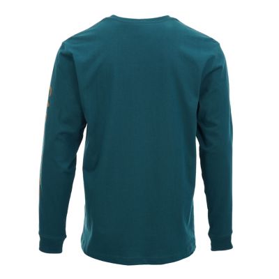 Image showing  Men's Loose Fit Heavyweight Crew Neck Long-Sleeve Logo Graphic T-Shirt