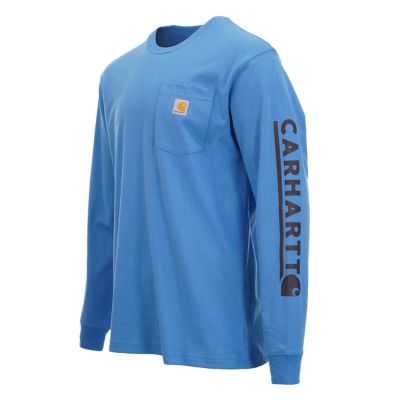 Image showing  Men's Loose Fit Heavyweight Crew Neck Long-Sleeve Logo Graphic T-Shirt