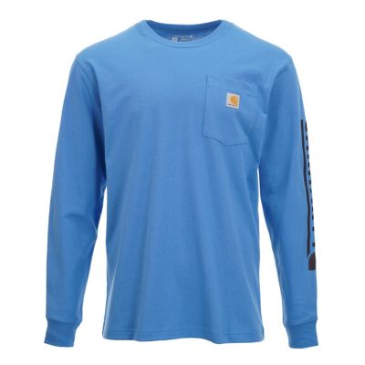Image showing  Men's Loose Fit Heavyweight Crew Neck Long-Sleeve Logo Graphic T-Shirt