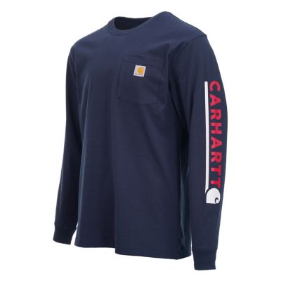 Image showing  Men's Loose Fit Heavyweight Crew Neck Long-Sleeve Logo Graphic T-Shirt