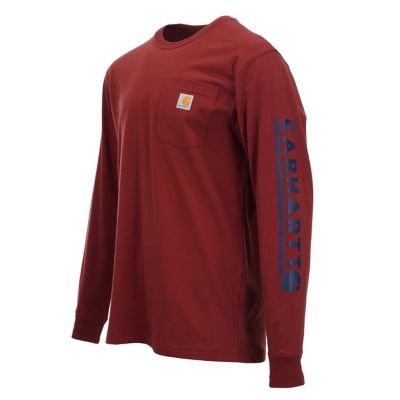 Image showing  Men's Loose Fit Heavyweight Crew Neck Long-Sleeve Logo Graphic T-Shirt