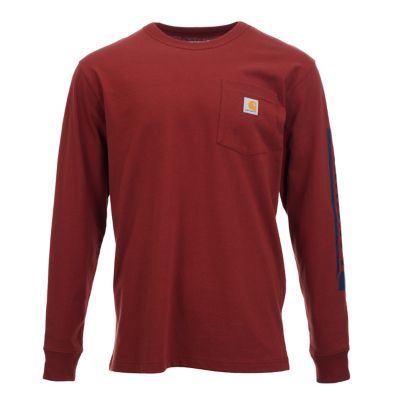Image showing  Men's Loose Fit Heavyweight Crew Neck Long-Sleeve Logo Graphic T-Shirt