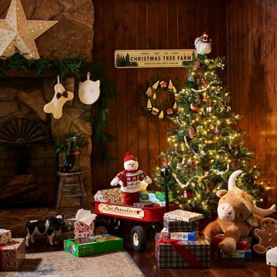 Image showing  Hand-Painted Resin Christmas Cow Tabletop Decor, 12 in.