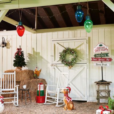 Image showing  23.5 in. Metal Christmas Dog Statue