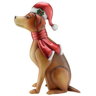 Image showing  23.5 in. Metal Christmas Dog Statue