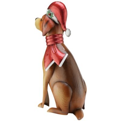 Image showing  23.5 in. Metal Christmas Dog Statue