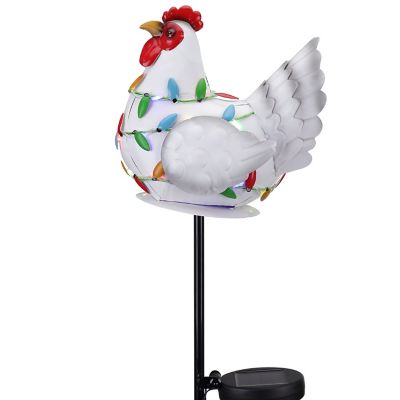 Image showing  26 in. Light-Up Chicken Solar Christmas Yard Stake