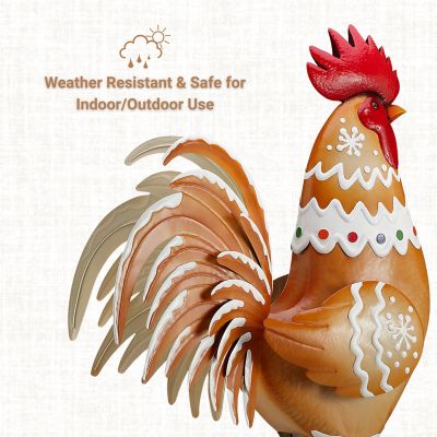 Image showing  72 in. Metal Gingerbread Rooster Statue
