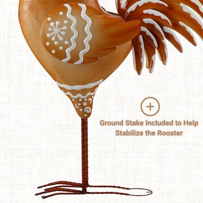 Image showing  72 in. Metal Gingerbread Rooster Statue