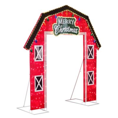 Image showing  8 ft. LED Tinsel Christmas Arch Sculpture