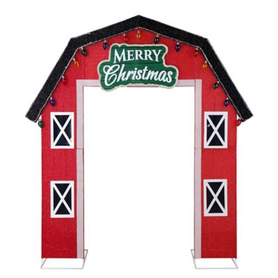 Image showing  8 ft. LED Tinsel Christmas Arch Sculpture