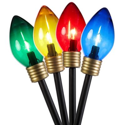 Image showing  18.5 in. 4-Light Indoor/Outdoor UL LED C7 Bulb Light Stakes