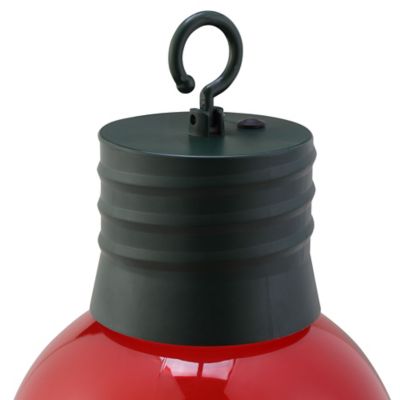 Image showing  13.75 in. Indoor B/O C7 Christmas Light Bulb Hanging Decor, Red