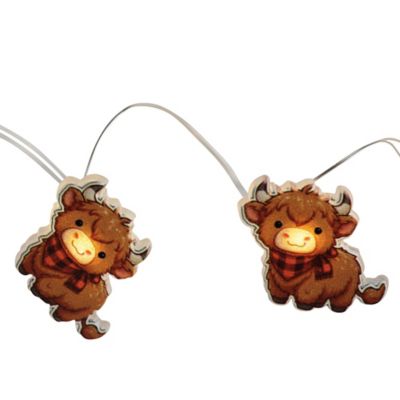 Image showing  6.3 ft. 20-Light Indoor B/O LED Highland Cow Wire Lights