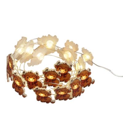 Image showing  6.3 ft. 20-Light Indoor B/O LED Highland Cow Wire Lights