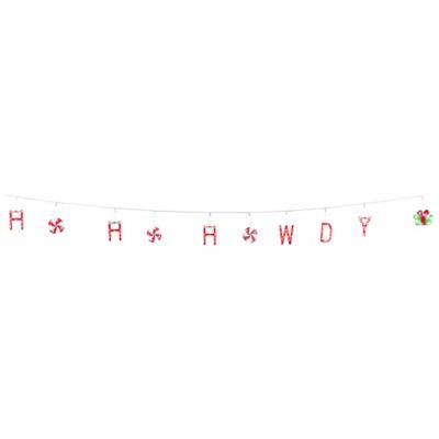Image showing  9 ft. Indoor/Outdoor LED Ho Ho Howdy Christmas String Lights
