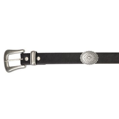 Image showing  Women's 32mm Hair on leather belt with conchos and 3 piece buckle set